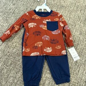 Boys Carters 6 month Rust Bear Print Set